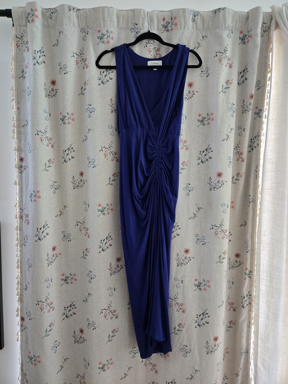 L*space Women’s Blue Ruched V-Neck Dress